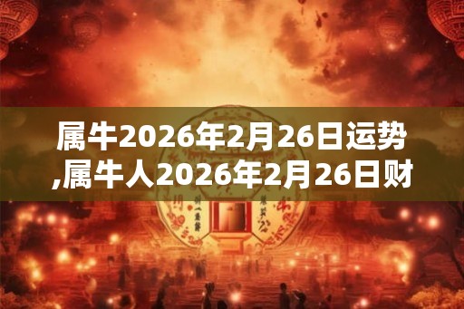 属牛2026年2月26日运势,属牛人2026年2月26日财运,生肖牛2026年2月26日运势