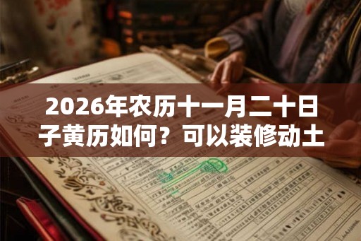 2026年农历十一月二十日子黄历如何？可以装修动土吗？