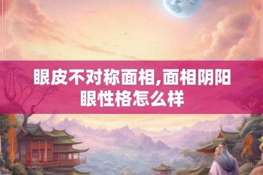 眼皮不对称面相,面相阴阳眼性格怎么样
