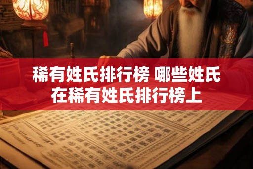 稀有姓氏排行榜 哪些姓氏在稀有姓氏排行榜上