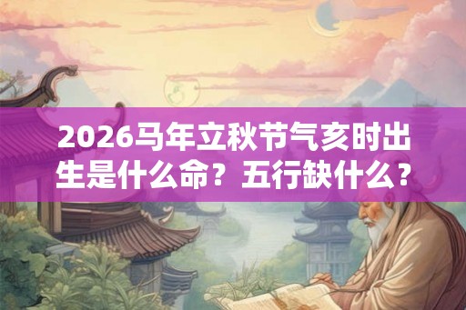 2026马年立秋节气亥时出生是什么命？五行缺什么？