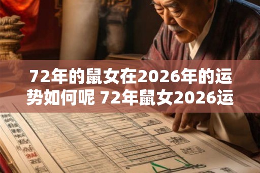 72年的鼠女在2026年的运势如何呢 72年鼠女2026运势如何