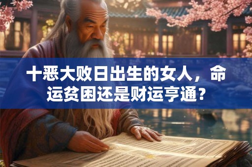 十恶大败日出生的女人，命运贫困还是财运亨通？
