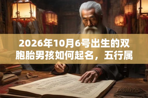2026年10月6号出生的双胞胎男孩如何起名，五行属什么