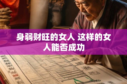身弱财旺的女人 这样的女人能否成功