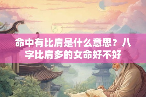 命中有比肩是什么意思？八字比肩多的女命好不好