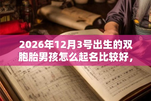 2026年12月3号出生的双胞胎男孩怎么起名比较好，五行属什么