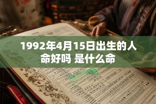 1992年4月15日出生的人命好吗 是什么命