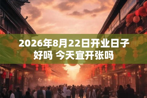2026年8月22日开业日子好吗 今天宜开张吗