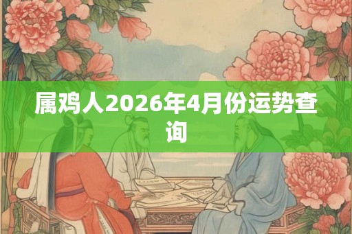 属鸡人2026年4月份运势查询