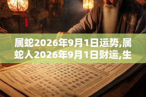 属蛇2026年9月1日运势,属蛇人2026年9月1日财运,生肖蛇2026年9月1日运势