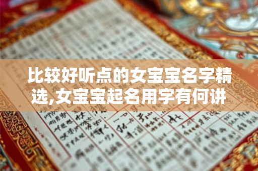 比较好听点的女宝宝名字精选,女宝宝起名用字有何讲究？