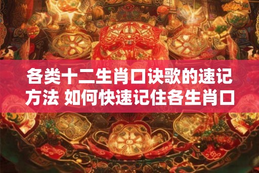 各类十二生肖口诀歌的速记方法 如何快速记住各生肖口诀歌