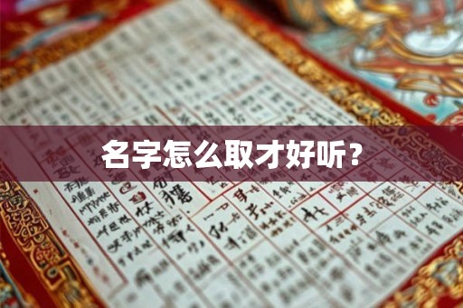名字怎么取才好听? 名字怎么取才好听?