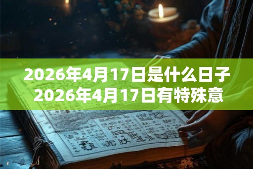 2026年4月17日是什么日子 2026年4月17日有特殊意义吗