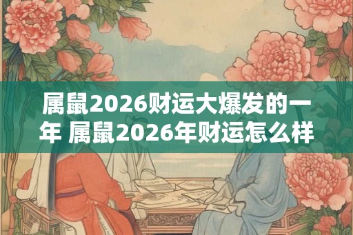 属鼠2026财运大爆发的一年 属鼠2026年财运怎么样