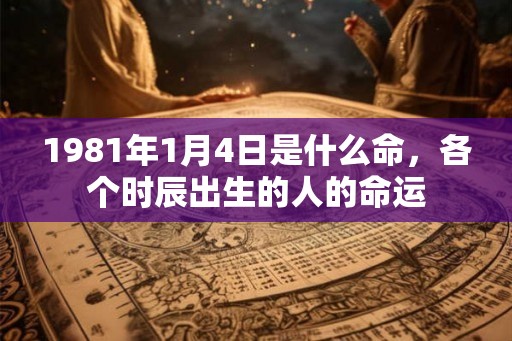 1981年1月4日是什么命，各个时辰出生的人的命运