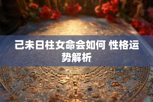 己未日柱女命会如何 性格运势解析