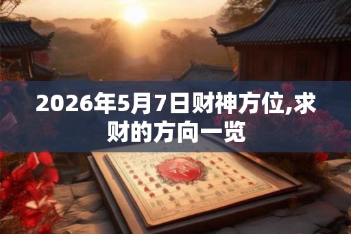 2026年5月7日财神方位,求财的方向一览