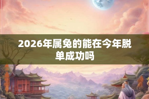 2026年属兔的能在今年脱单成功吗