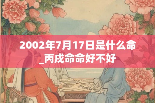 2002年7月17日是什么命_丙戌命命好不好
