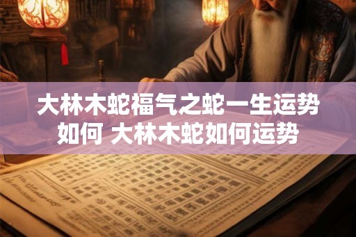 大林木蛇福气之蛇一生运势如何 大林木蛇如何运势