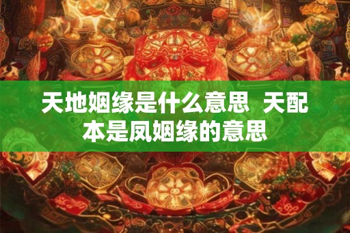 天地姻缘是什么意思  天配本是凤姻缘的意思