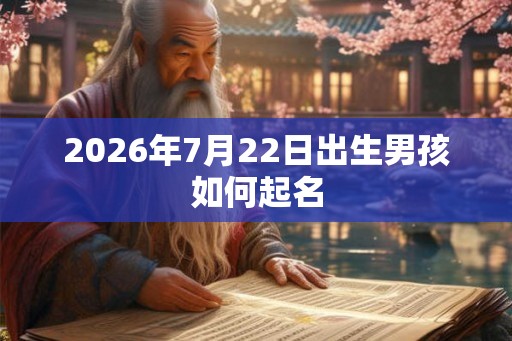 2026年7月22日出生男孩如何起名
