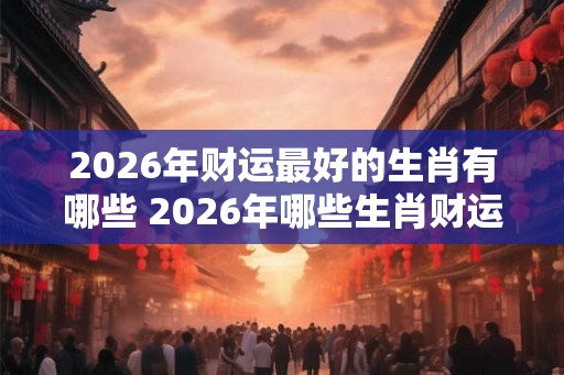 2026年财运最好的生肖有哪些 2026年哪些生肖财运最旺