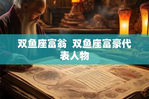 双鱼座富翁 双鱼座富豪代表人物 双鱼座富翁 双鱼座富豪代表人物