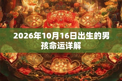2026年10月16日出生的男孩命运详解