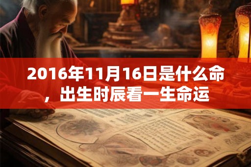 2016年11月16日是什么命,出生时辰看一生命运 2016年11月16日是什么命,出生时辰看一生命运