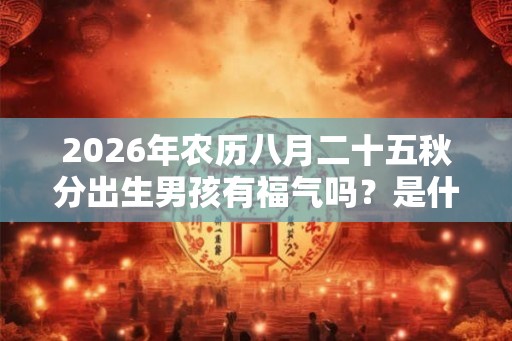 2026年农历八月二十五秋分出生男孩有福气吗?是什么命? 2026年农历八月二十五秋分出生男孩有福气吗?是什么命?