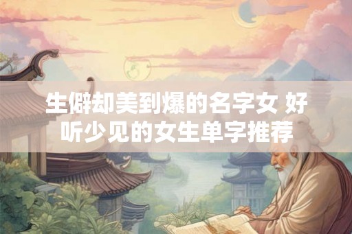 生僻却美到爆的名字女 好听少见的女生单字推荐 生僻却美到爆的名字女 好听少见的女生单字推荐