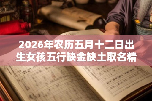 2026年农历五月十二日出生女孩五行缺金缺土取名精选