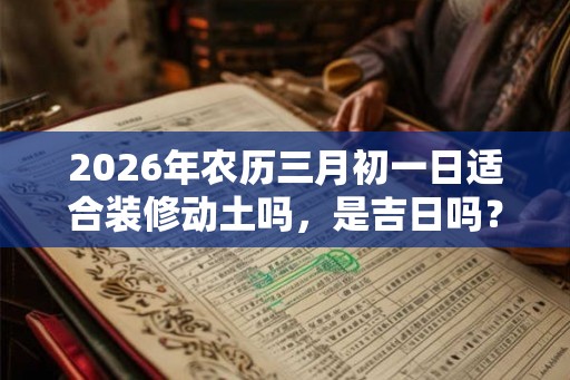 2026年农历三月初一日适合装修动土吗，是吉日吗？