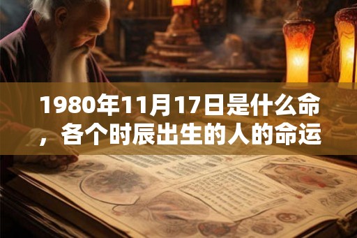 1980年11月17日是什么命，各个时辰出生的人的命运