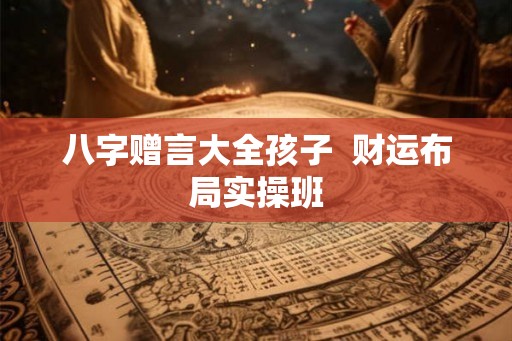 八字赠言大全孩子  财运布局实操班
