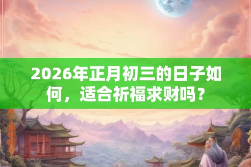 2026年正月初三的日子如何，适合祈福求财吗？