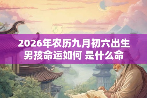 2026年农历九月初六出生男孩命运如何 是什么命