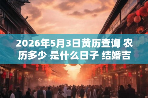 2026年5月3日黄历查询 农历多少 是什么日子 结婚吉时