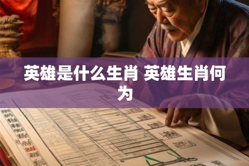 英雄是什么生肖 英雄生肖何为