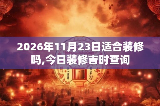 2026年11月23日适合装修吗,今日装修吉时查询
