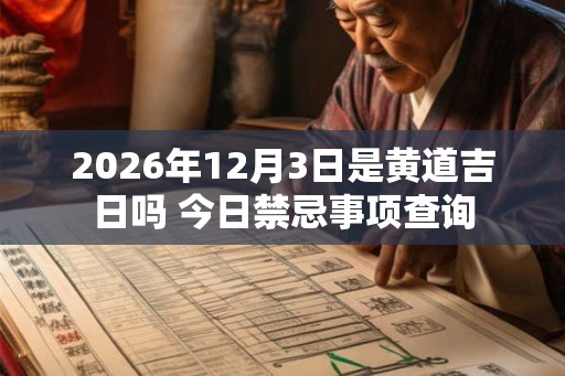2026年12月3日是黄道吉日吗 今日禁忌事项查询 2026年12月3日是黄道吉日吗 今日禁忌事项查询