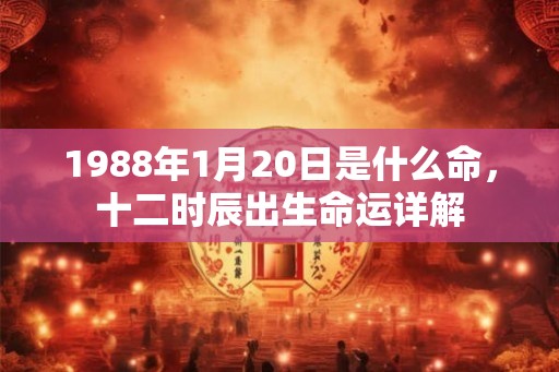 1988年1月20日是什么命，十二时辰出生命运详解