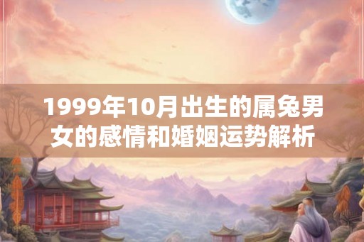 1999年10月出生的属兔男女的感情和婚姻运势解析