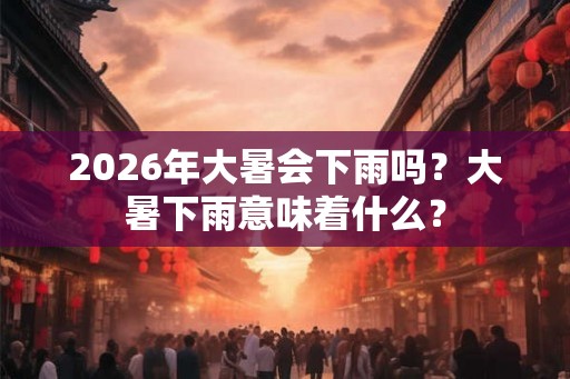 2026年大暑会下雨吗？大暑下雨意味着什么？