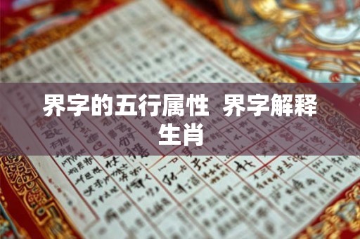 界字的五行属性  界字解释生肖