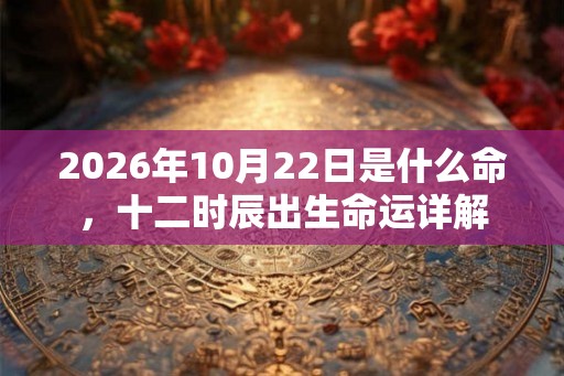 2026年10月22日是什么命，十二时辰出生命运详解