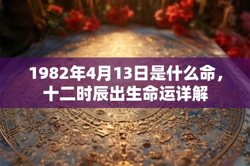 1982年4月13日是什么命，十二时辰出生命运详解